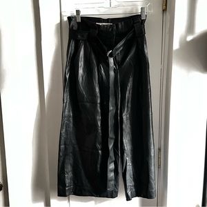 Mango cropped leather pants